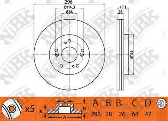 Купить запчасть NIBK - RN1243 Диск тормозной HONDA CR-V III 2.0-2.4 07- передний RN1243
