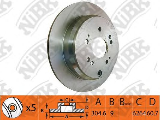Купить запчасть NIBK - RN1259 Диск тормозной HONDA CR-V II 02-06 задний RN1259