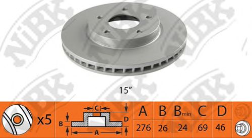Купить запчасть NIBK - RN1366 Диск тормозной MITSUBISHI LANCER 08-/DODGE CALIBER 06- передний D276мм RN1366