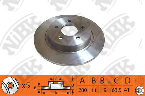 Купить запчасть NIBK - RN1368 Диск тормозной FORD FOCUS 04-/08-/VOLVO C30/C70 задний RN1368