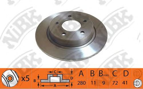 Купить запчасть NIBK - RN1373 Диск тормозной MAZDA 3 2.0-2.3 03-/5 1.6-2.0 05- задний RN1373