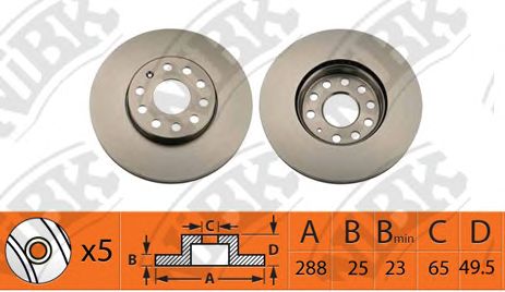 Купить запчасть NIBK - RN1374 / RN1374V Диск тормозной перед SKODA OCTAVIA III (5E3, NL3, NR3) 1.6 01.2014 - <=> SKODA OCTAVIA II (1Z3) 1.8 TSI 03.2009 - 06.2013 <=> SKODA OCTAVIA III (5E3, NL3, NR3) 1.8 TSI 11.2012 -