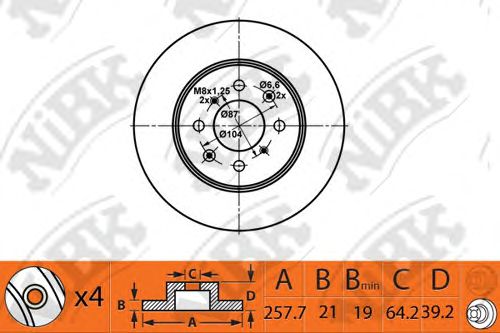 Купить запчасть NIBK - RN1376 Диск тормозной HONDA JAZZ 1.2-1.4 04-  RN1376