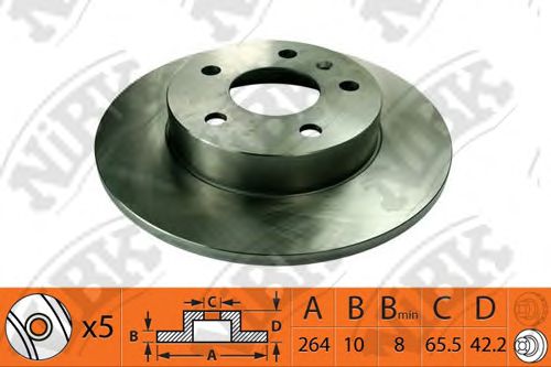 Купить запчасть NIBK - RN1380 Диск тормозной OPEL ASTRA 98-/MERIVA 03-/ZAFIRA 99- задний RN1380