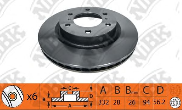Купить запчасть NIBK - RN1400 Диск тормозной MITSUBISHI PAJERO IV 07- передний D332мм RN1400