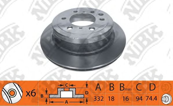 Купить запчасть NIBK - RN1401 Диск тормозной MITSUBISHI PAJERO 07- задний D332мм RN1401