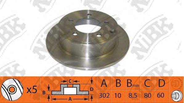 Купить запчасть NIBK - RN1402 Диск тормозной задний MITSUBISHI ASX 10-/OUTLANDER 06- RN1402
