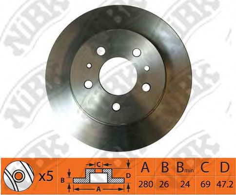 Купить запчасть NIBK - RN1412 Диск тормозной KIA SOUL 2009 RN1412