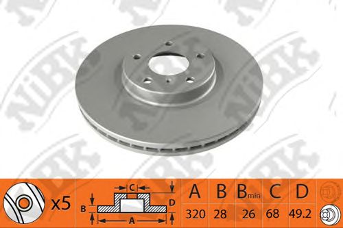 Купить запчасть NIBK - RN1423 / RN1423V Диск тормозной перед NISSAN MURANO I (Z50) 3.5 4x4 08.2003 - 09.2008