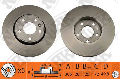 Купить запчасть NIBK - RN1427 Диск тормозной INFINITI G37 09- RN1427