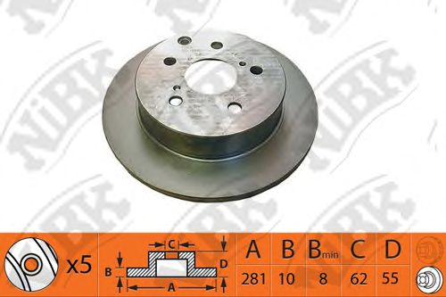 Купить запчасть NIBK - RN1433 Диск тормозной задний TOYOTA RAV 4 III 06- D281мм RN1433