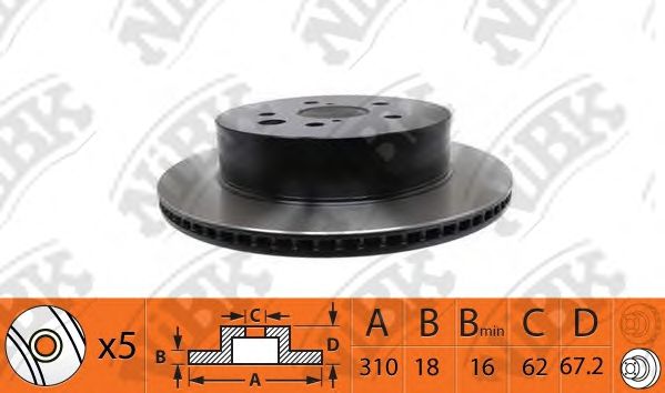 Купить запчасть NIBK - RN1439 Диск тормозной задний LEXUS GS300/GS450H 05-/IS250 06 RN1439