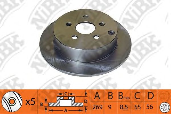 Купить запчасть NIBK - RN1440 Диск тормозной зад TOYOTA PRIUS Hatchback (_W2_) 1.5 (NHW2_) 08.2003 - 03.2009 <=> TOYOTA CELICA Coupe (_T23_) 1.8 16V VT-i (ZZT230_) 08.1999 - 07.2005 <=> TOYOTA CELICA Coupe (_T23_) 1.8 16V TS (ZZT231_) 08.1999 - 09.2