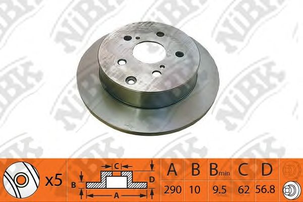 Купить запчасть NIBK - RN1441 Диск тормозной зад TOYOTA COROLLA Verso (ZER_, ZZE12_, R1_) 1.8 (ZNR11_) 04.2004 - 03.2009 <=> TOYOTA COROLLA Verso (ZER_, ZZE12_, R1_) 1.6 (ZNR10_) 04.2004 - 03.2009 <=> TOYOTA COROLLA Verso (ZER_, ZZE12_, R1_) 2.2 D-4