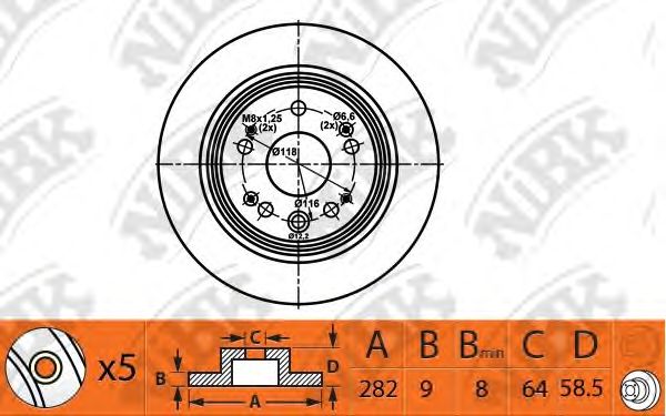 Купить запчасть NIBK - RN1460 Диск тормозной задний HONDA CR-V II 02-06 D292мм RN1460