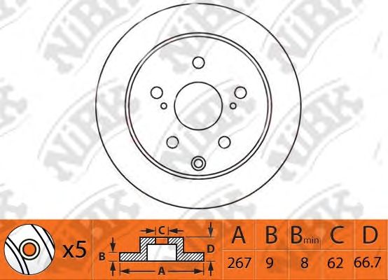 Купить запчасть NIBK - RN1489 Диск тормозной задний TOYOTA MARK/CHASER/CRESSIDA/CRESTA RN1489