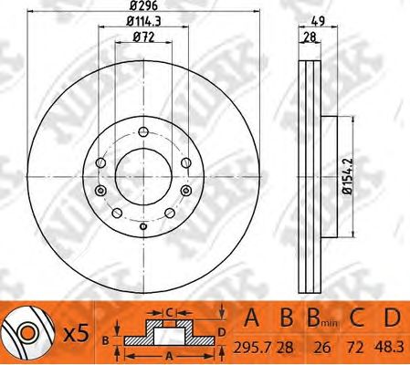 Купить запчасть NIBK - RN1501 Диск тормозной MAZDA CX-7 2007 RN1501