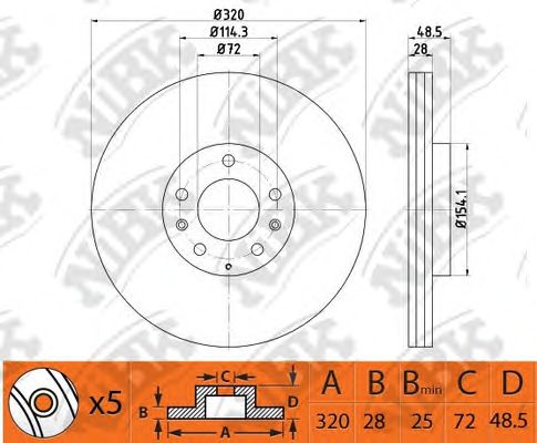 Купить запчасть NIBK - RN1503 Диск тормозной MAZDA CX-7/CX-9 07- RN1503