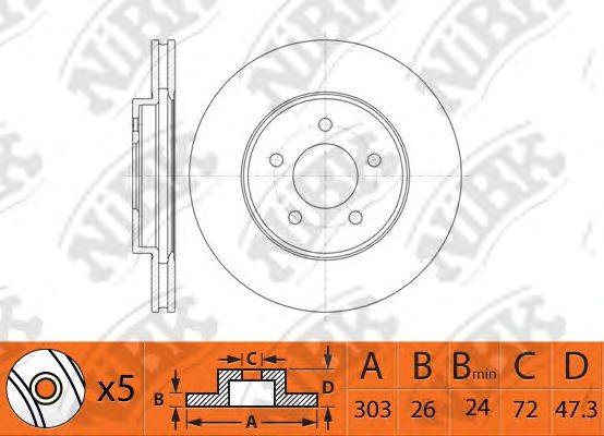 Купить запчасть NIBK - RN1520 Диск тормозной FORD ESCAPE 2004 RN1520