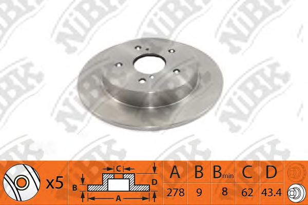 Купить запчасть NIBK - RN1524 Диск тормозной SUZUKI SX4 2009 S RN1524