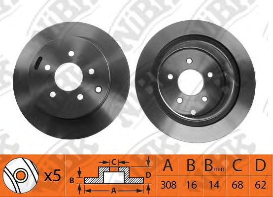 Купить запчасть NIBK - RN22001 Диск тормозной INFINITI EX/G/QX50 06-/NISSAN 350Z 02- RN22001
