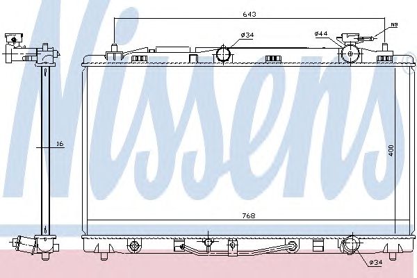 Купить запчасть NISSENS - 646812 Радиатор TOYOTA CAMRY (V40) 3.5 AT 646812
