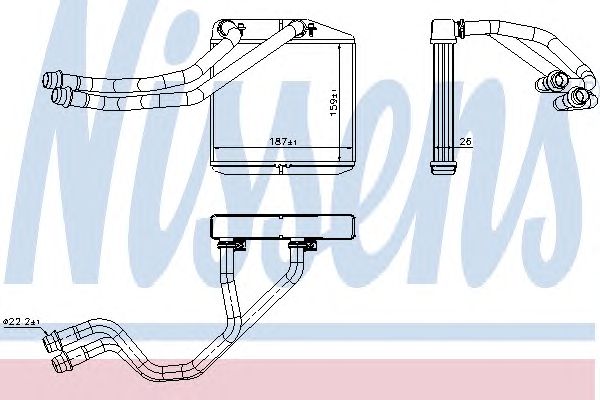 Купить запчасть NISSENS - 71455 Радиатор печки со шлангами FIAT DOBLO II 11/12- MT 71455