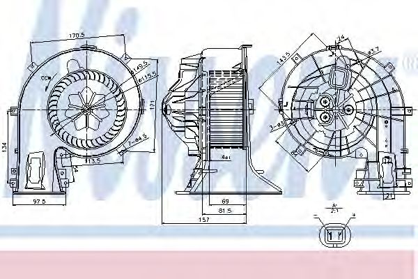 Купить запчасть NISSENS - 87049 Вентилятор салона OPEL VECTRA C (+AC) 87049