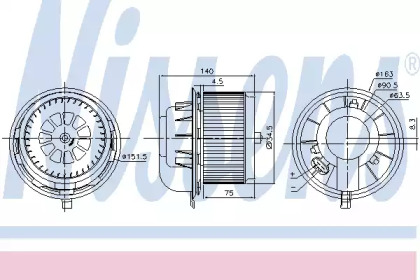 Купить запчасть NISSENS - 87077 Вентилятор салона для задн кондиц AUDI Q7 (4L), VW TOUAREG (7L), TRANSPORTER V 87077