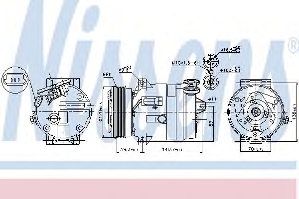 Купить запчасть NISSENS - 89057 Компрессор OPEL VECTRA B, SAAB 9-5 89057