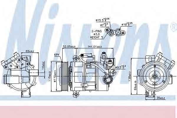 Купить запчасть NISSENS - 89086 Компрессор BMW 316-320i E90 (N45B16A, N46B20B, N46B20A, N46B20C) 89086