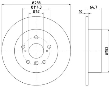Купить запчасть Nisshinbo - ND1001K Диск тормозной зад TOYOTA CAMRY Saloon (_V3_) 3.0 (MCV30_) 08.2001 - 11.2006 <=> TOYOTA HIGHLANDER / KLUGER (_U2_) 2.4 4WD (ACU25_) 06.2000 - 09.2003