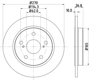 Купить запчасть Nisshinbo - ND1007K Диск тормозной зад TOYOTA COROLLA Saloon (_E15_) 1.6 Dual VVTi (ZRE141) 01.2007 - <=> TOYOTA AURIS (_E15_) 1.6 (ZRE151_) 03.2007 - 09.2012