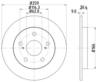 Купить запчасть Nisshinbo - ND1008K Диск тормозной зад TOYOTA COROLLA Saloon (_E15_) 1.6 Dual VVTi (ZRE141) 01.2007 - <=> TOYOTA COROLLA Saloon (_E18_, ZRE1_) 1.6 (ZRE171_) 06.2013 -