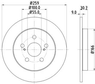 Купить запчасть Nisshinbo - ND1012K Диск тормозной зад TOYOTA PRIUS (_W3_) 1.8 Hybrid (ZVW3_) 04.2009 - <=> LEXUS CT (ZWA10_) 200h (ZWA10_) 12.2010 -