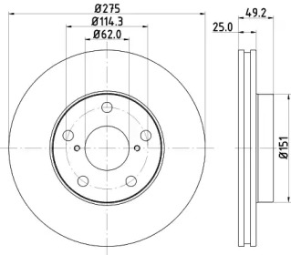 Купить запчасть Nisshinbo - ND1015K Диск тормозной перед TOYOTA RAV 4 II (_A2_) 2.0 4WD (ACA21, ACA20) 06.2000 - 11.2005 <=> TOYOTA RAV 4 II (_A2_) 2.4 4WD 08.2003 - 11.2005