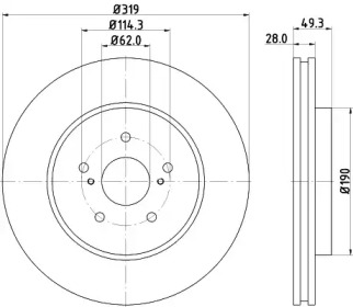 Купить запчасть Nisshinbo - ND1018K Диск тормозной перед LEXUS RX (_U3_) 350 AWD (GSU35_) 02.2006 - 12.2008 <=> LEXUS RX (_U3_) 330 AWD (MCU38) 04.2003 - 12.2008