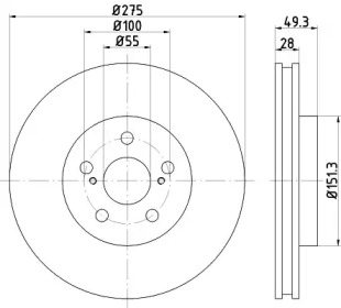 Купить запчасть Nisshinbo - ND1019 Диск тормозной перед TOYOTA WISH MPV (_E1_)