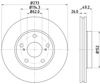 Купить запчасть Nisshinbo - ND1021K Диск тормозной перед TOYOTA COROLLA Saloon (_E15_) 1.6 Dual VVTi (ZRE141) 01.2007 - <=> TOYOTA AURIS (_E15_) 1.6 (ZRE151_) 03.2007 - 09.2012