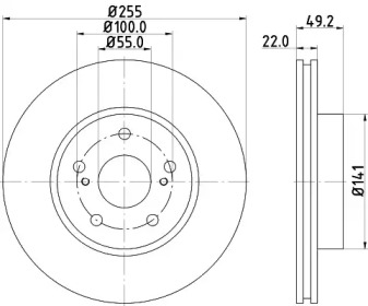Купить запчасть NISSHINBO - ND1027K Диск тормозной перед TOYOTA PRIUS Hatchback (_W2_) 1.5 (NHW2_) 08.2003 - 03.2009