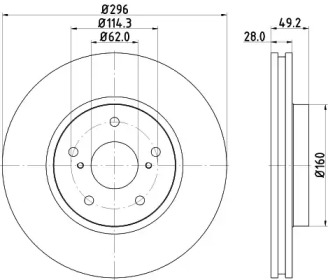 Купить запчасть Nisshinbo - ND1028K Диск тормозной перед LEXUS IS II (_E2_) 250 (GSE20) 08.2005 - 03.2013 <=> LEXUS IS III (_E3_) 250 (GSE30_) 04.2013 -