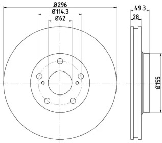 Купить запчасть Nisshinbo - ND1032 Диск тормозной перед TOYOTA ALPHARD / VELLFIRE (_H2_) 3.5 04.2008 - 12.2014 <=> TOYOTA ALPHARD / VELLFIRE (_H3_) 3.5 (GGH30W_) 02.2015 -