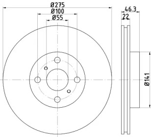 Купить запчасть Nisshinbo - ND1035K Диск тормозной перед TOYOTA YARIS / VIOS Saloon (_P9_) 1.3 (NCP92_, SCP92_) 09.2005 - 04.2014 <=> TOYOTA YARIS (_P13_) 1.3 (NSP130_) 09.2011 -
