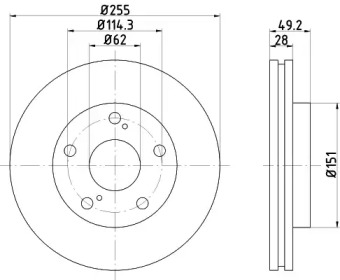 Купить запчасть Nisshinbo - ND1040K Диск тормозной перед TOYOTA CAMRY (_V1_) 2.2 (SXV10_) 06.1991 - 08.1996 <=> TOYOTA PICNIC (_XM1_) 2.0 16V (SXM10_) 08.1996 - 09.2000