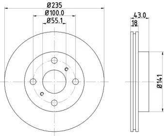 Купить запчасть Nisshinbo - ND1041K Диск тормозной перед TOYOTA YARIS (_P1_) 1.0 (SCP10_) 04.1999 - 09.2005 <=> TOYOTA YARIS (_P1_) 1.3 (NCP10_, SCP12_) 11.1999 - 10.2005
