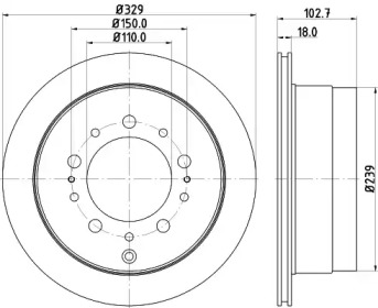 Купить запчасть Nisshinbo - ND1042K Диск тормозной зад TOYOTA LAND CRUISER 100 (_J1_) 4.2 TD (HDJ100_) 01.1998 - 08.2007 <=> TOYOTA LAND CRUISER 100 (_J1_) 4.7 (UZJ100) 02.2002 - 08.2007