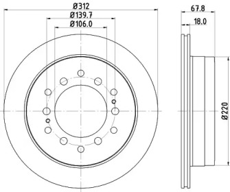 Купить запчасть Nisshinbo - ND1043K Диск тормозной зад TOYOTA LAND CRUISER PRADO (_J12_) 4.0 (GRJ120_) 12.2002 - 12.2009 <=> TOYOTA LAND CRUISER PRADO (_J12_) 2.7 (TRJ12) 11.2003 - 07.2009