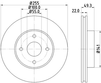 Купить запчасть Nisshinbo - ND1044K Диск тормозной перед TOYOTA COROLLA Saloon (_E12_) 1.5 (ZZA120_, ZZE123_) 11.2001 - 07.2007