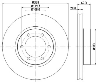 Купить запчасть Nisshinbo - ND1045K Диск тормозной перед TOYOTA LAND CRUISER PRADO (_J12_) 4.0 (GRJ120_) 12.2002 - 12.2009 <=> TOYOTA LAND CRUISER PRADO (_J12_) 2.7 (TRJ12) 11.2003 - 07.2009