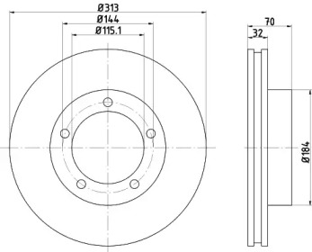 Купить запчасть Nisshinbo - ND1047 Диск тормозной перед TOYOTA LAND CRUISER 100 (_J1_) 4.2 TD (HDJ100_) 01.1998 - 08.2007 <=> TOYOTA LAND CRUISER 100 (_J1_) 4.7 (UZJ100) 02.2002 - 08.2007